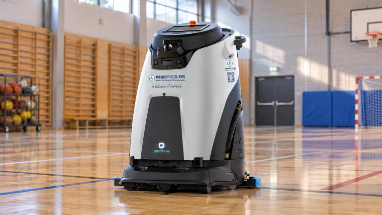 Velix Max vaskerobot i gymsal